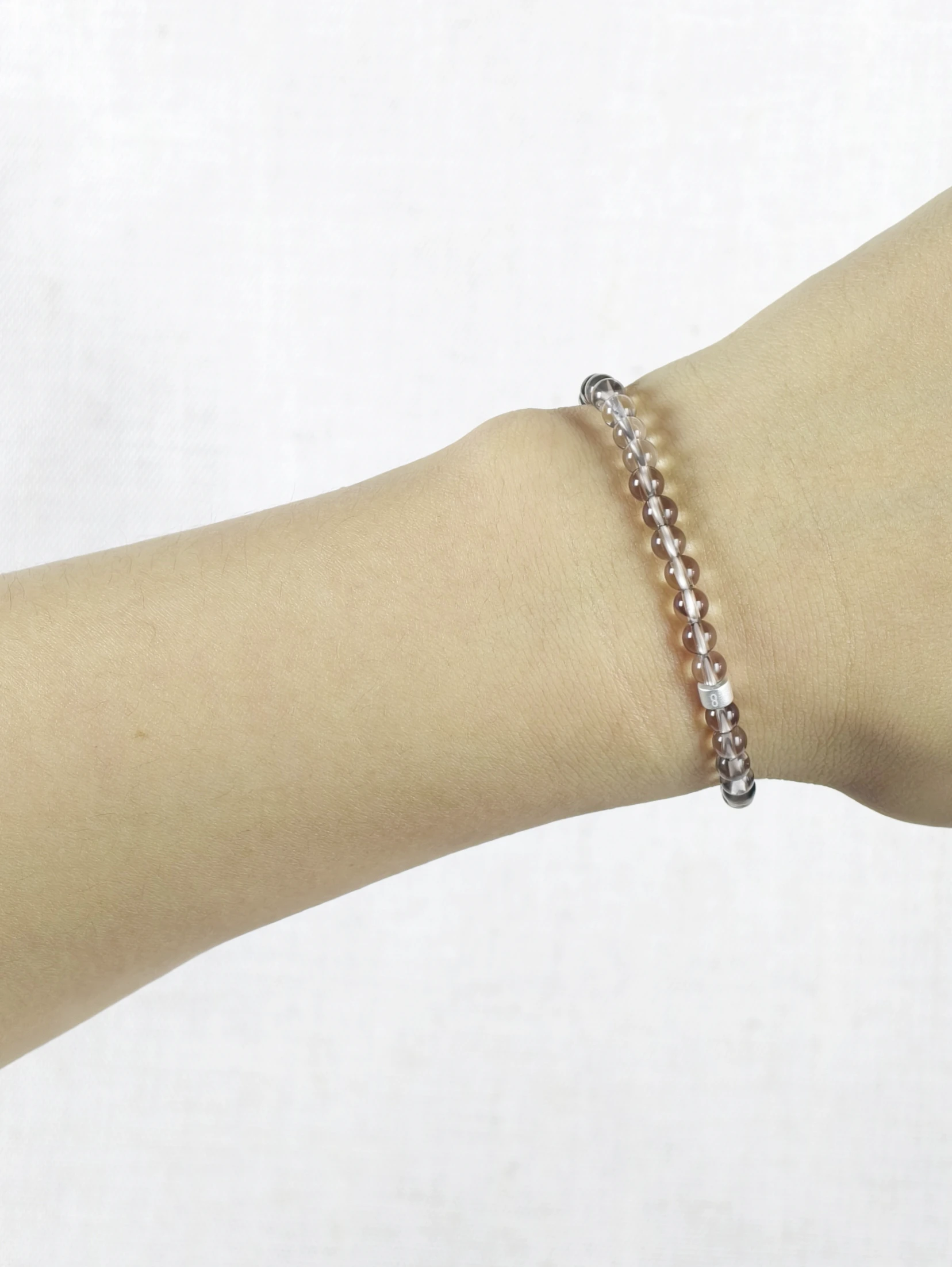 Rauchquarz-Armband mit 925er Silber Röhrchen
