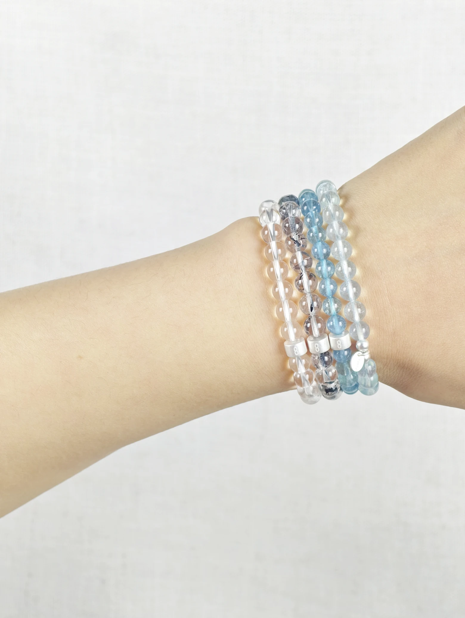 Azurne Spiegelung Edelstein Armband-Set mit 925 Silber