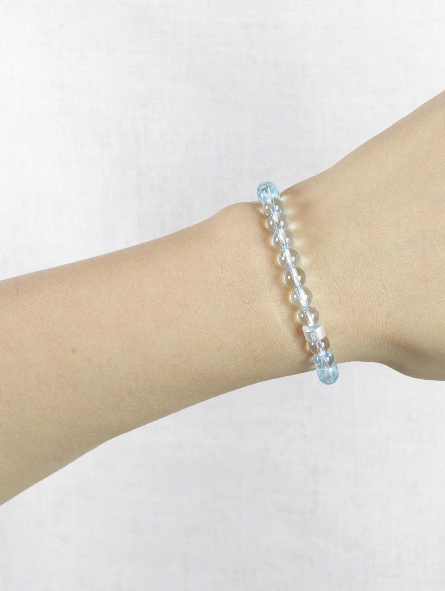 Pulsera de Topacio Azul con Tubos de Plata 925