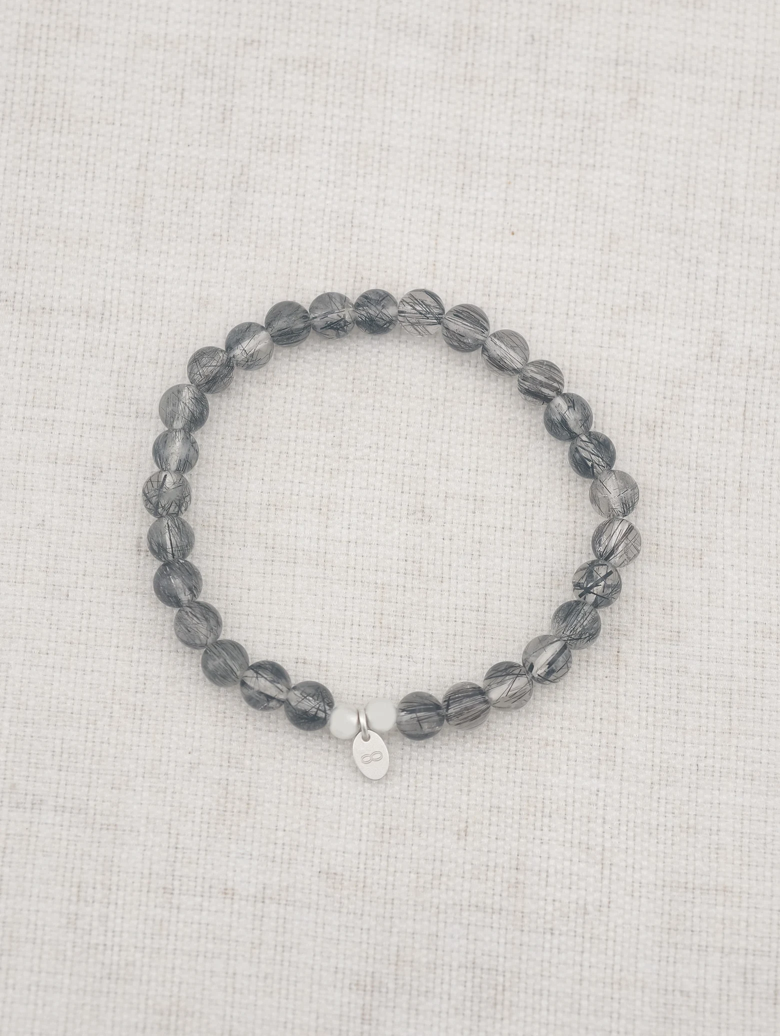 Black Rutilated Quartz 925 Sterling Silver Energy Bracelet