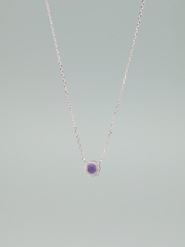 Collar Colgante Solitario Amatista Natural 4 Garras Plata 925