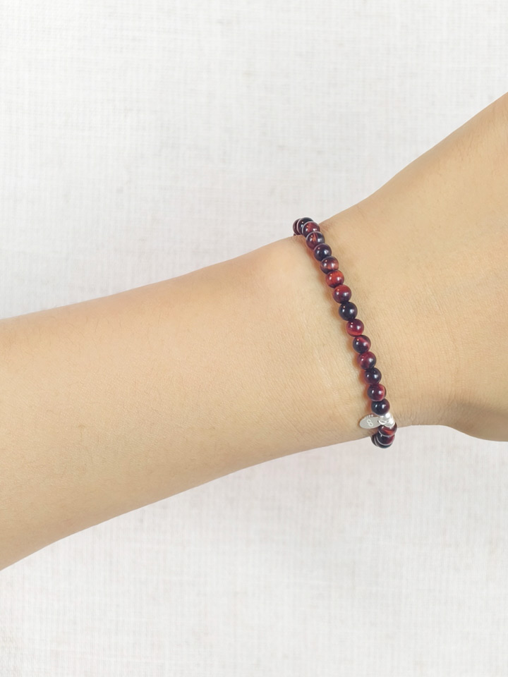 Red Tiger's Eye 925 Sterling Silver Energy Bracelet