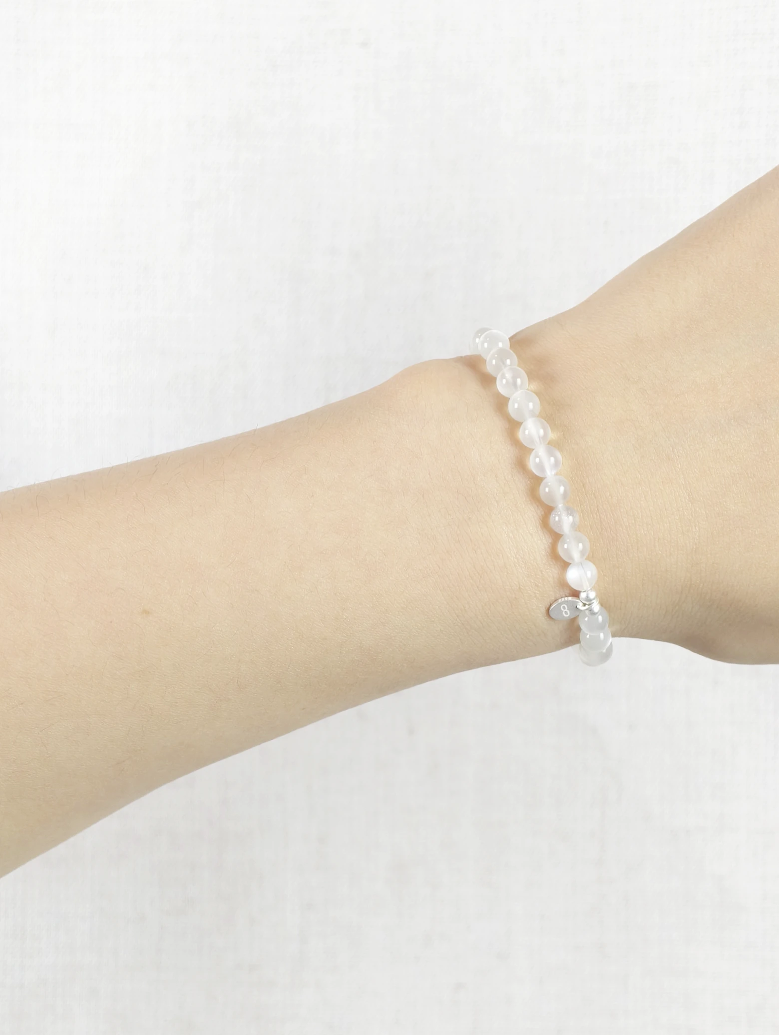 Bracelet en Pierre de Lune Arc-en-Ciel à Éclat Blanc et Argent Sterling 925