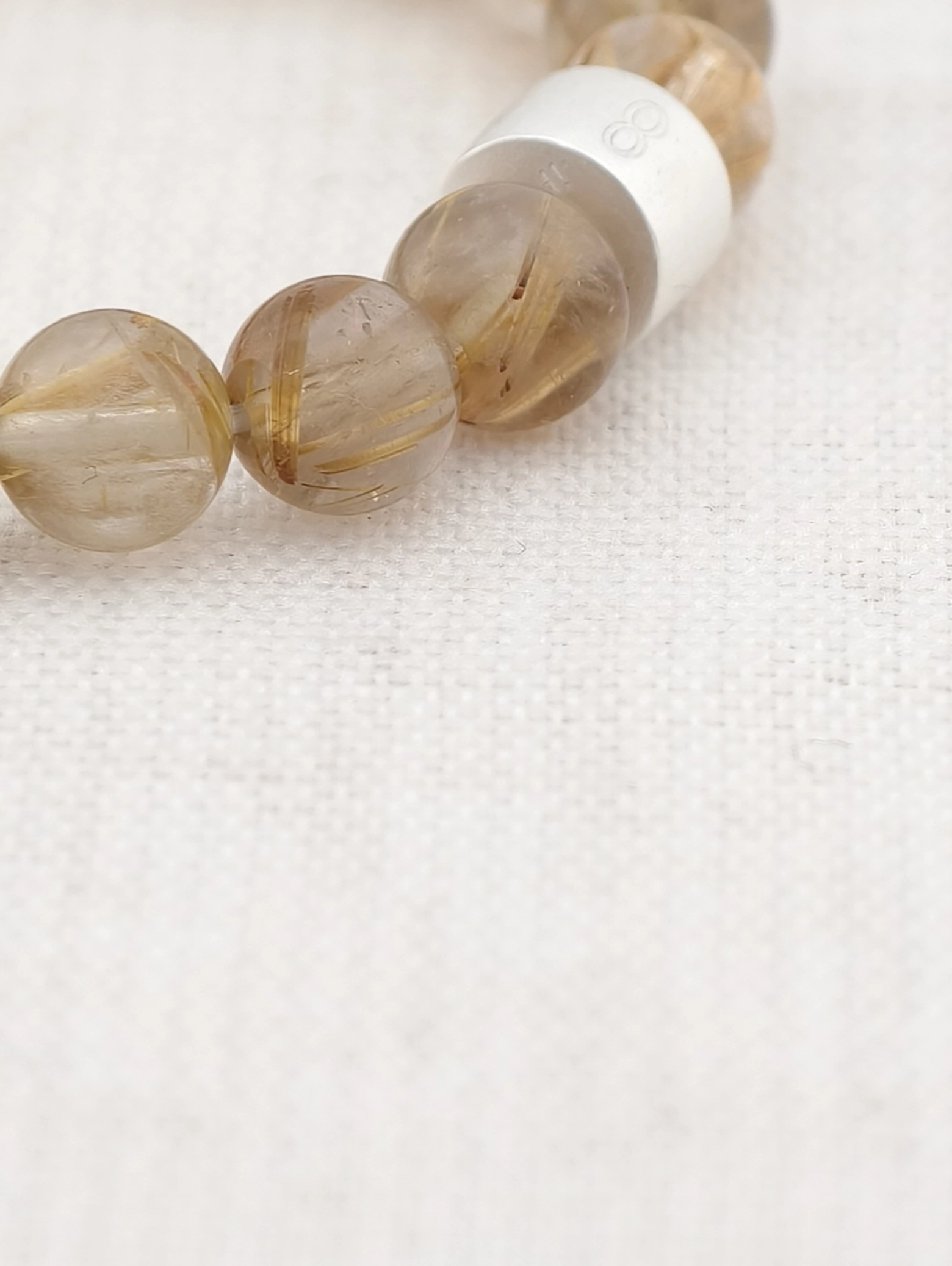 Premium Gold Rutilquarz Armband mit 925er Silber Röhrchen