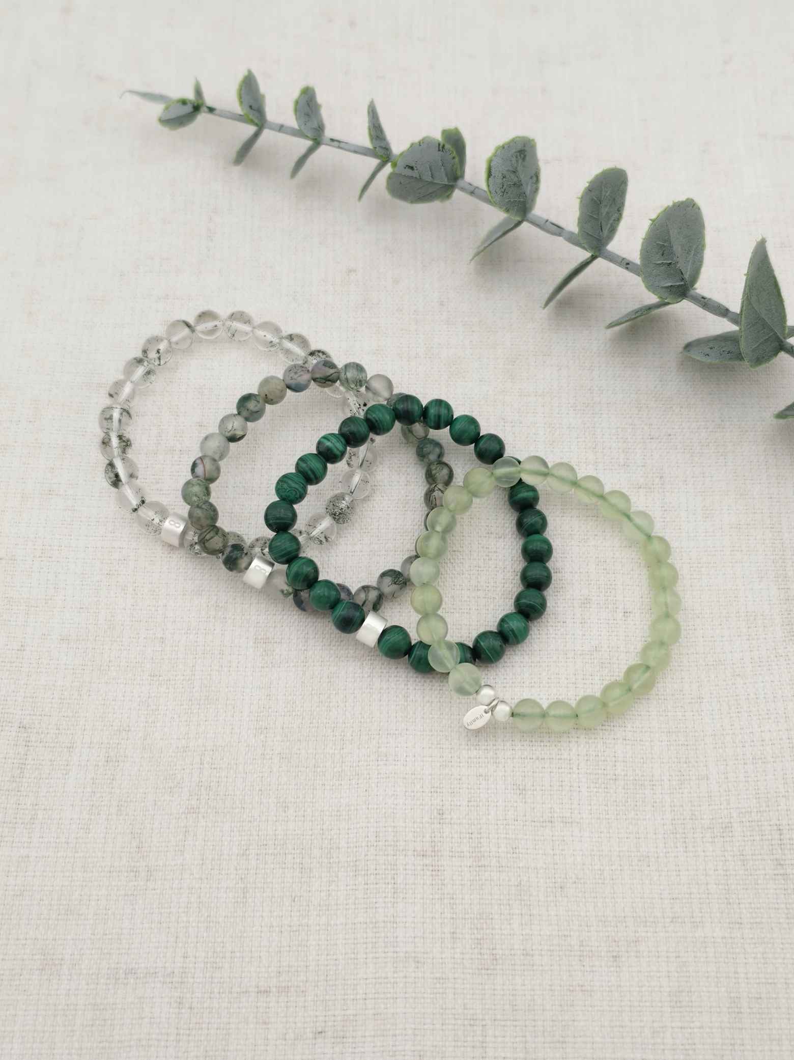 Balance & Wohlstand Edelstein Armband-Set mit 925 Silber