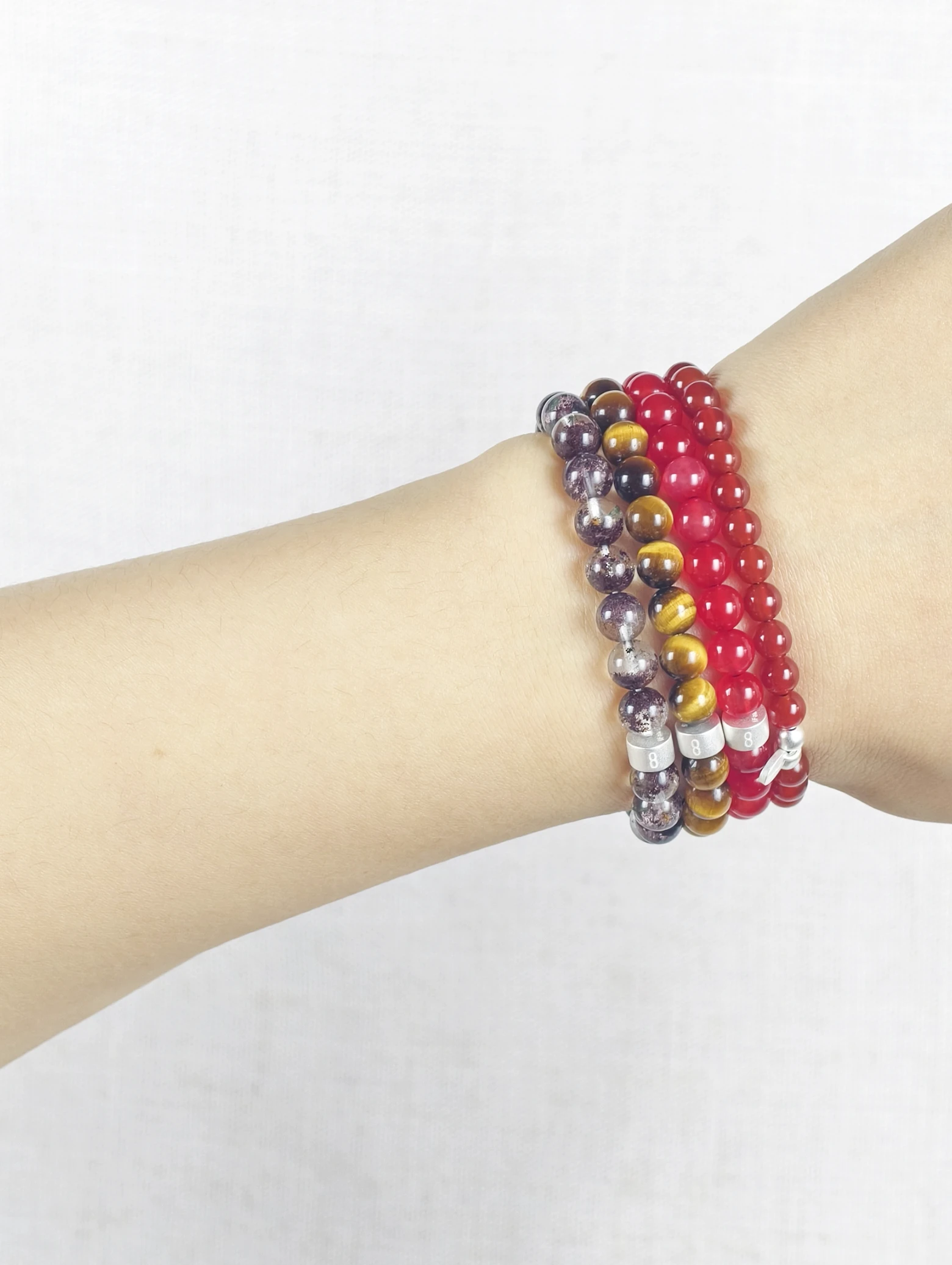 Set de Pulseras de Gemas Coraje Ardiente con Plata 925