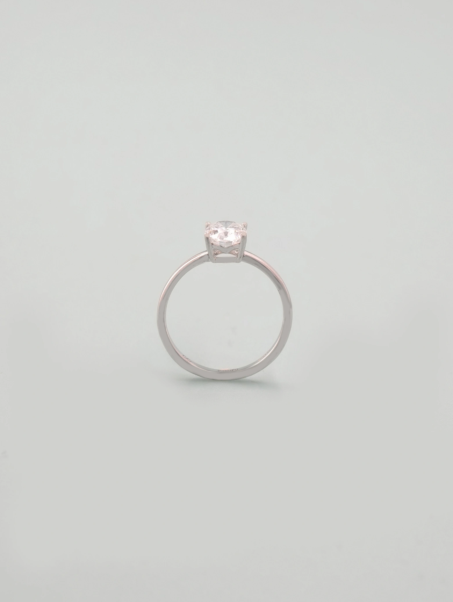 Moissanite 6x8mm Oval Solitaire 4-Prong Ring S925
