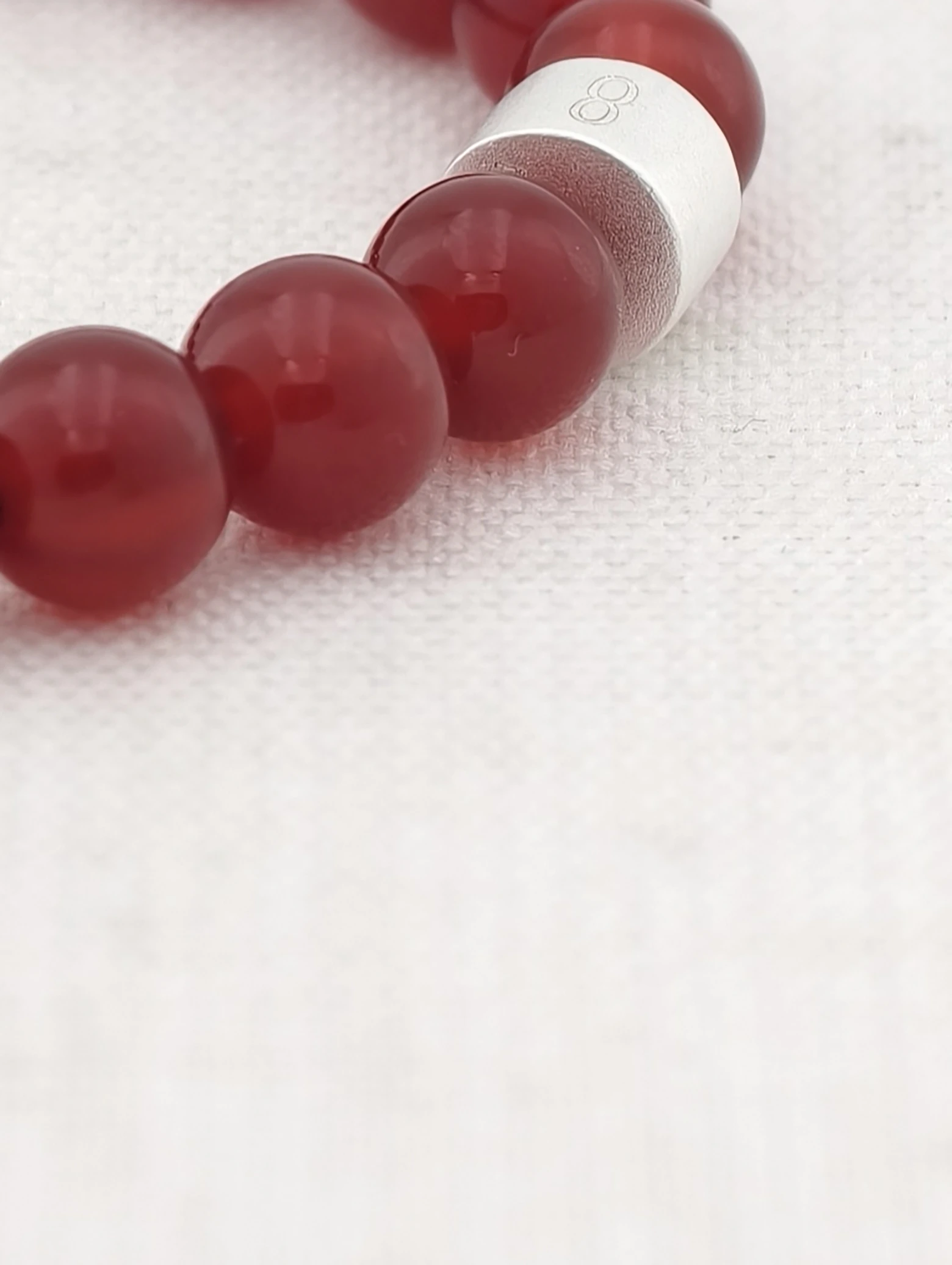 Pulsera de Ágata Roja con Tubos de Plata 925