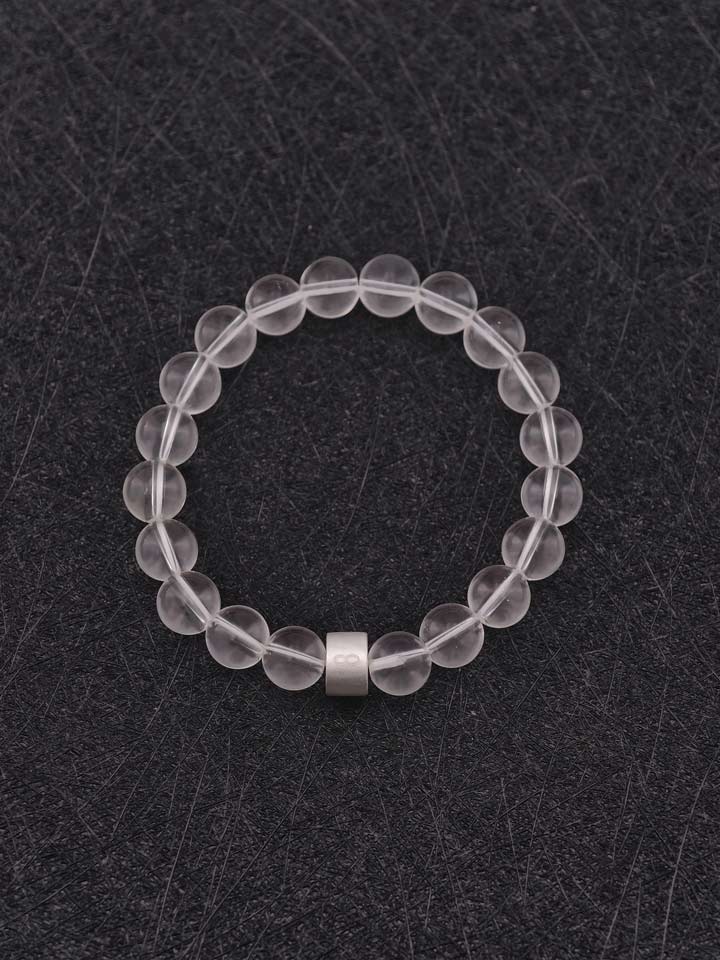Bracelet Cristal de Roche avec Tubes en Argent 925