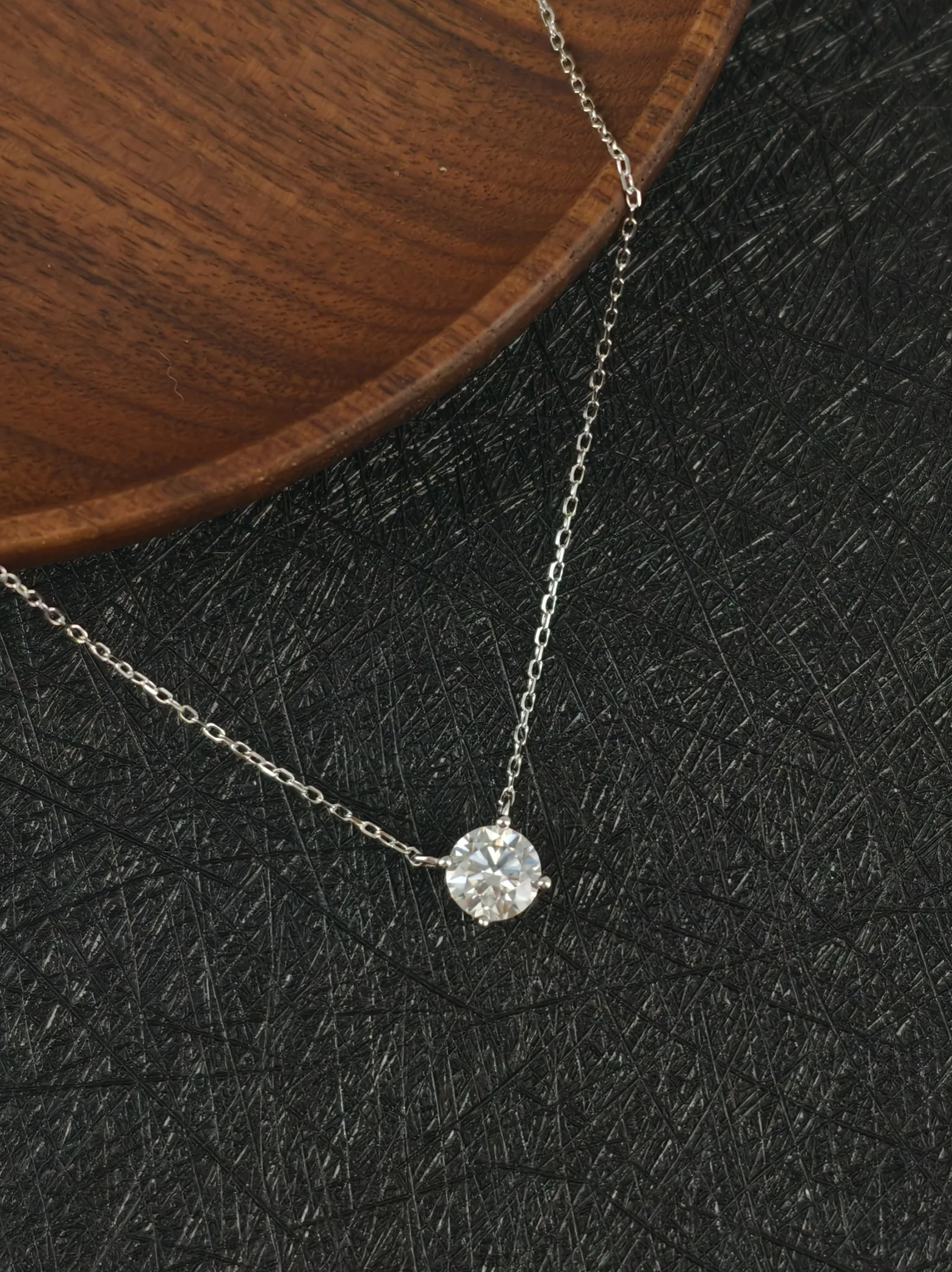 Collier Pendentif Solitaire Moissanite 4 Griffes Argent 925