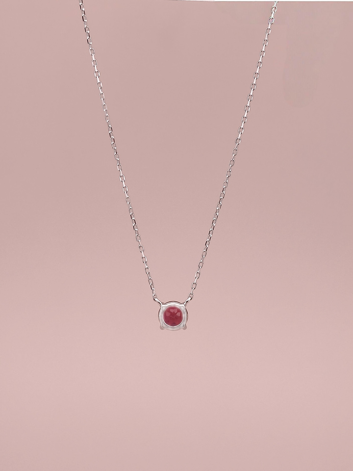 Natürlicher Rosa Turmalin Solitär Anhänger Halskette 4 Krappen S925