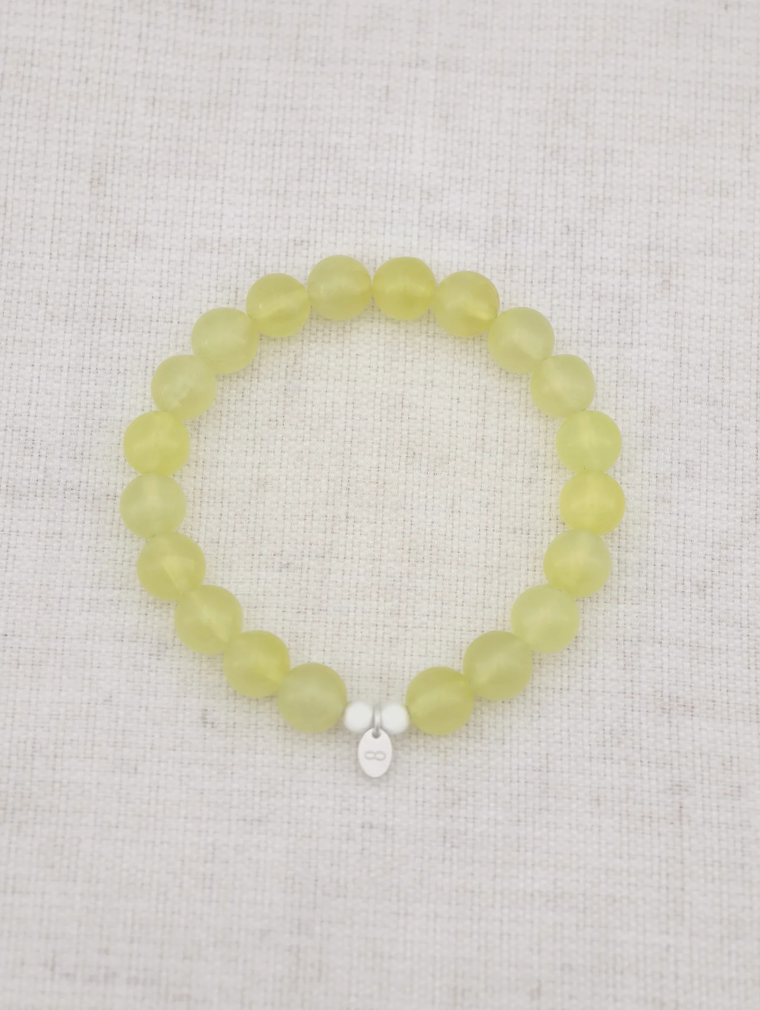 Pulsera de Prehnita Dorada y Plata de Ley 925