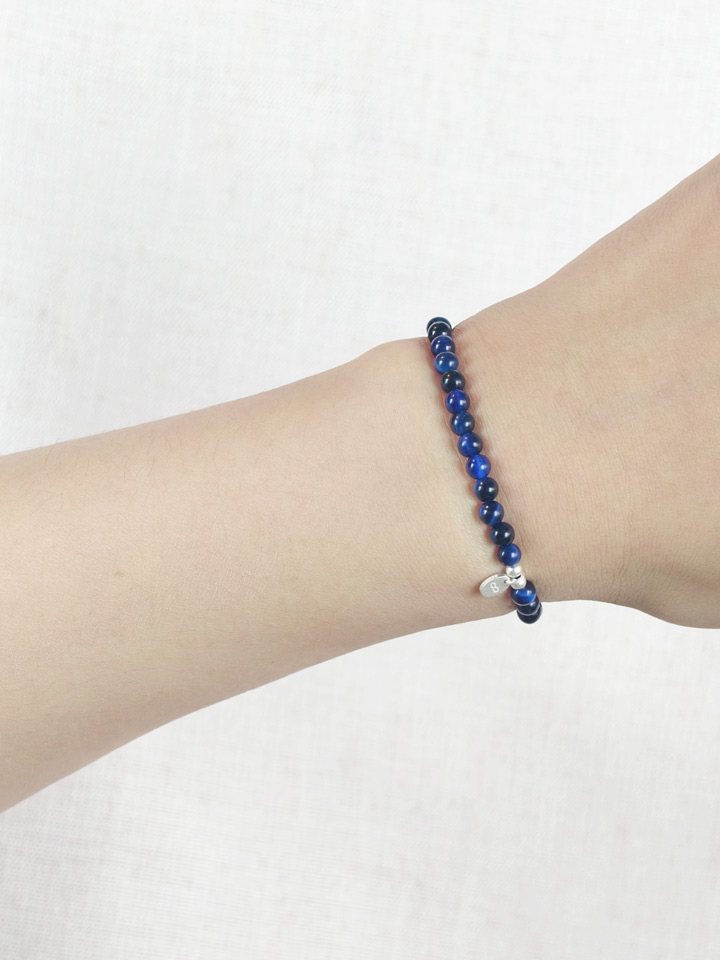 Blue Tiger's Eye 925 Sterling Silver Energy Bracelet