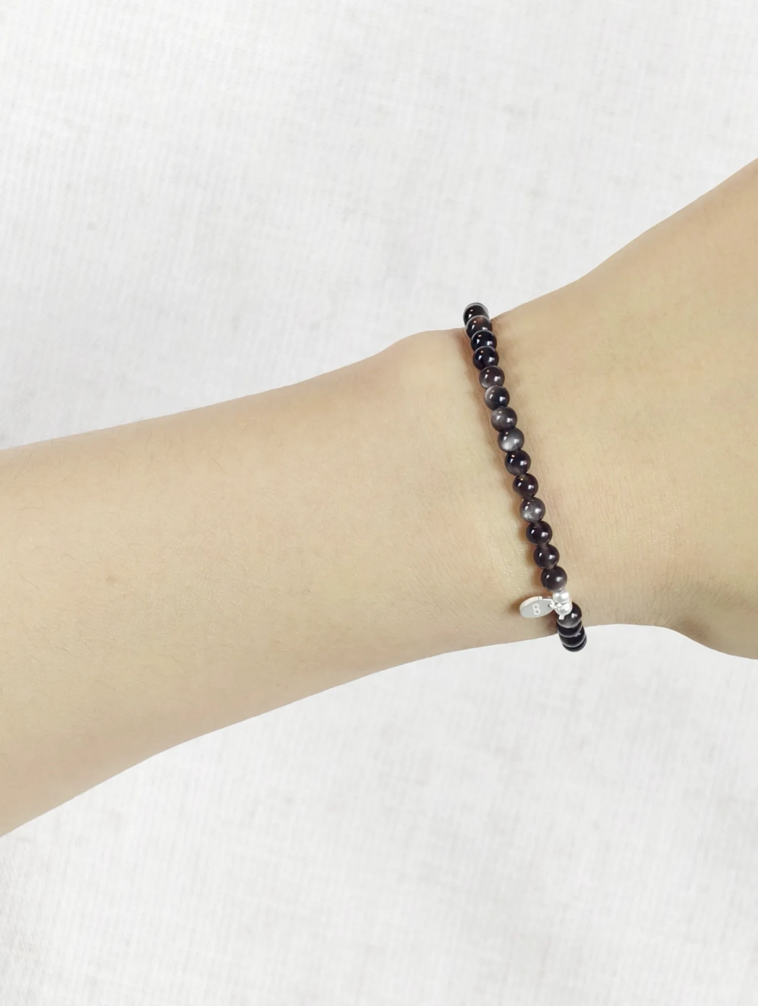 Silver Sheen Obsidian 925 Sterling Silver Energy Bracelet