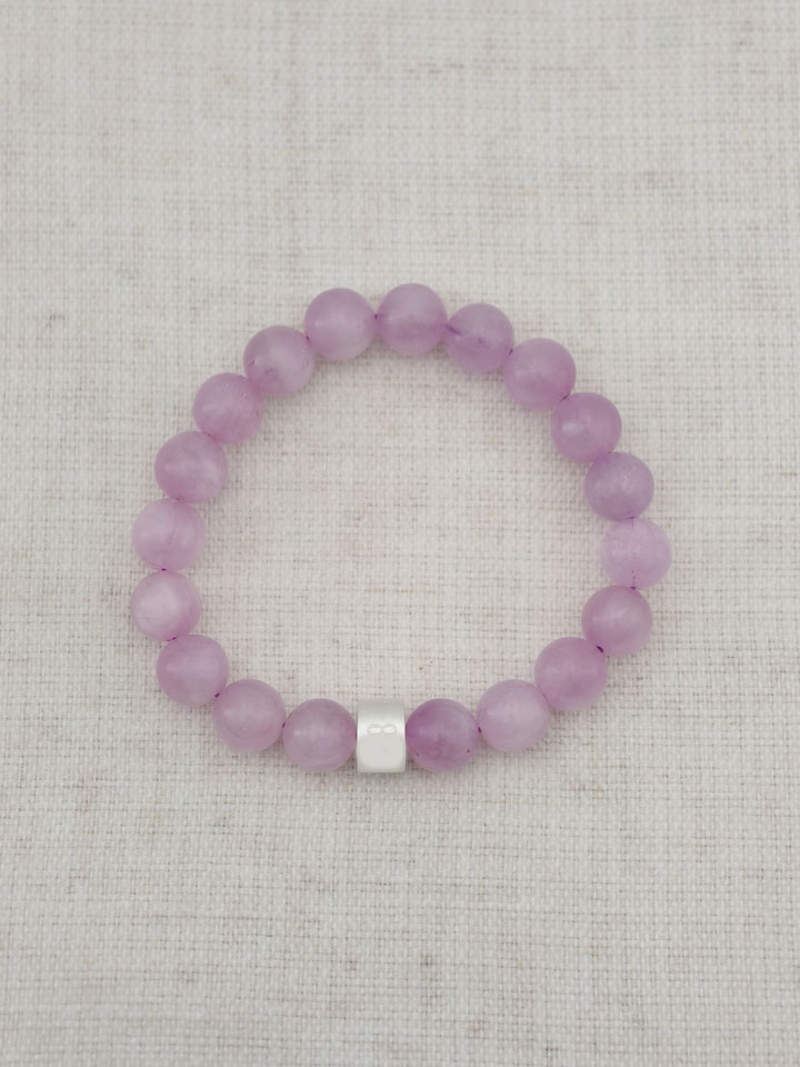 Pulsera de Kunzita con Tubos de Plata 925