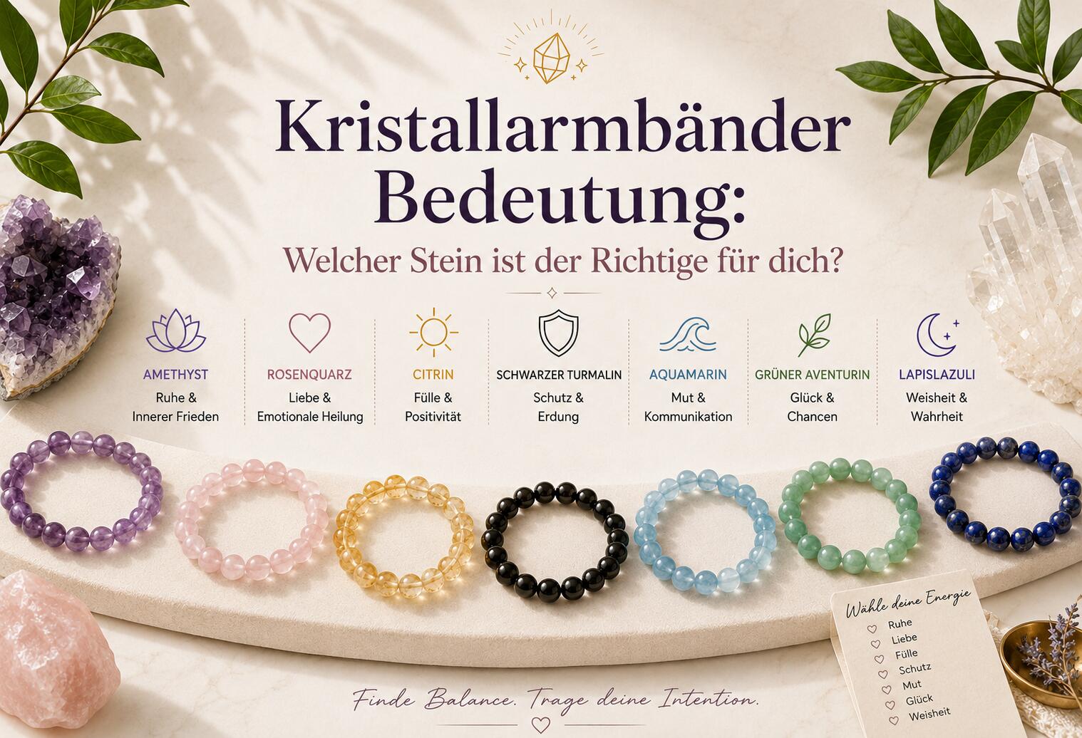 Die Bedeutung von Kristallarmbändern: Welcher Stein passt zu dir?