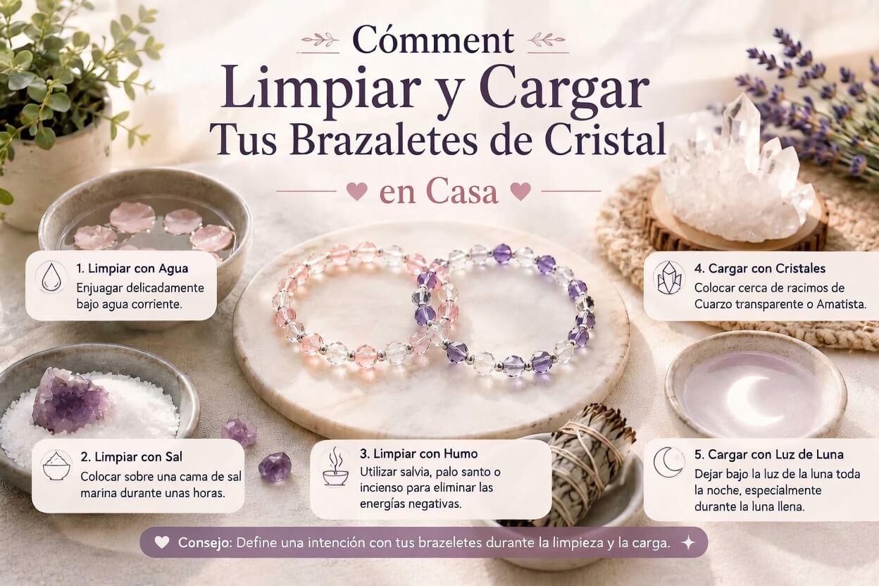 Comment nettoyer et recharger vos bracelets en cristal à la maison