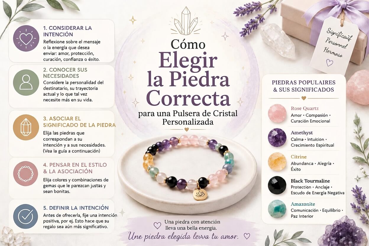 Cómo elegir la piedra adecuada para un regalo de pulsera de cristal personalizada