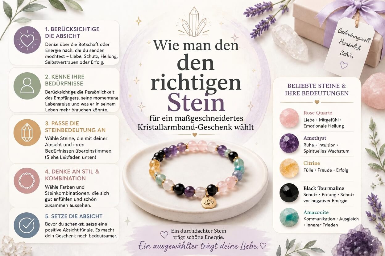Wie du den richtigen Stein für ein individuelles Kristallarmband-Geschenk wählst