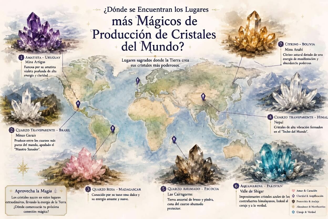 ¿Dónde están los yacimientos de cristales más fascinantes del mundo?