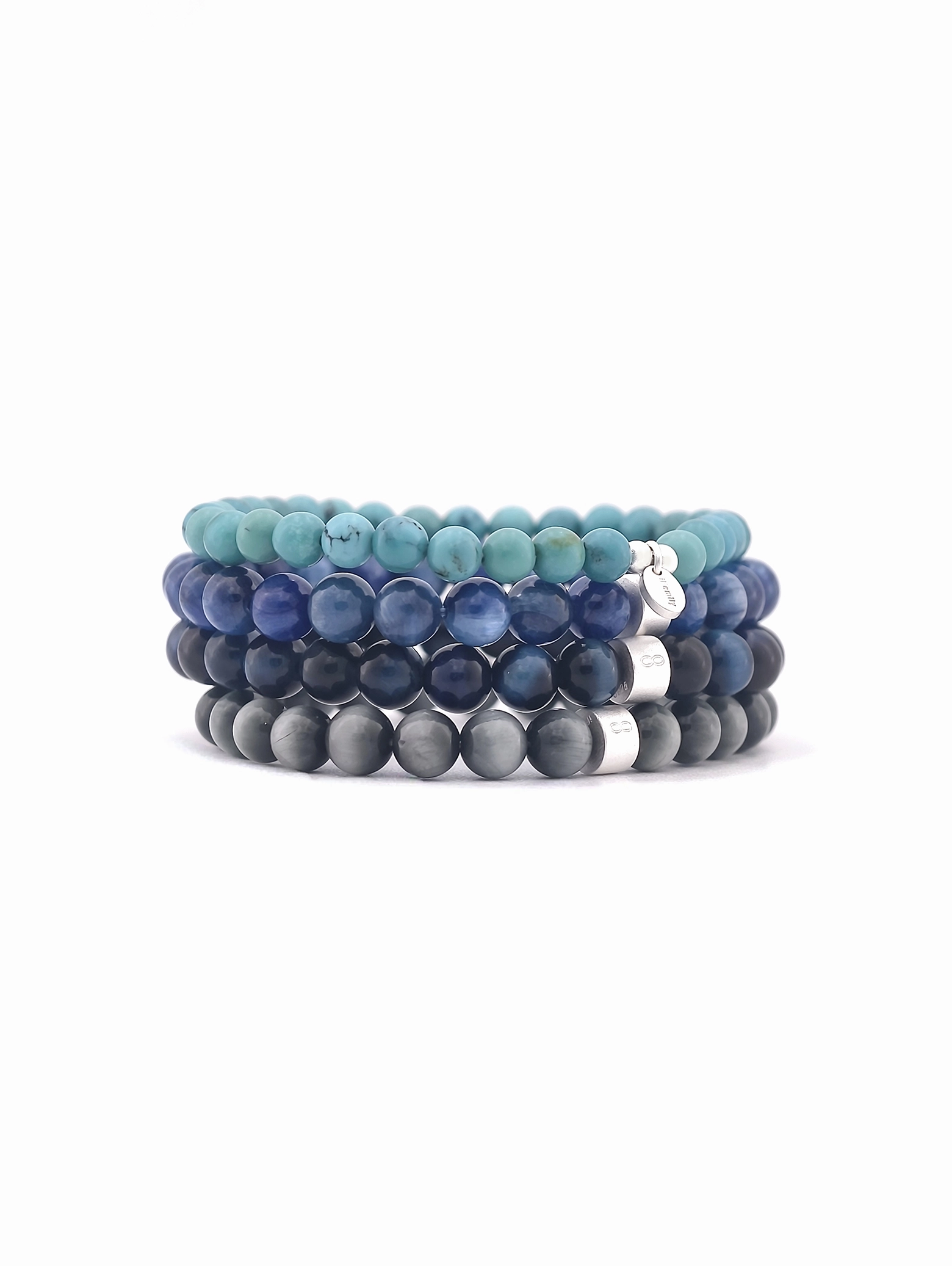 Auge der Einsicht Edelstein Armband-Set mit 925 Silber
