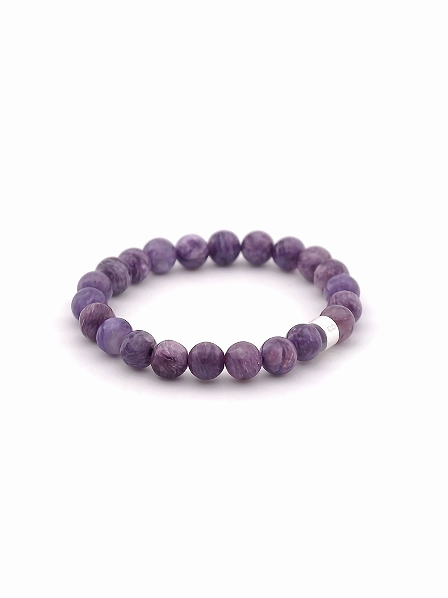 Charoit-Armband mit 925er Silber Röhrchen