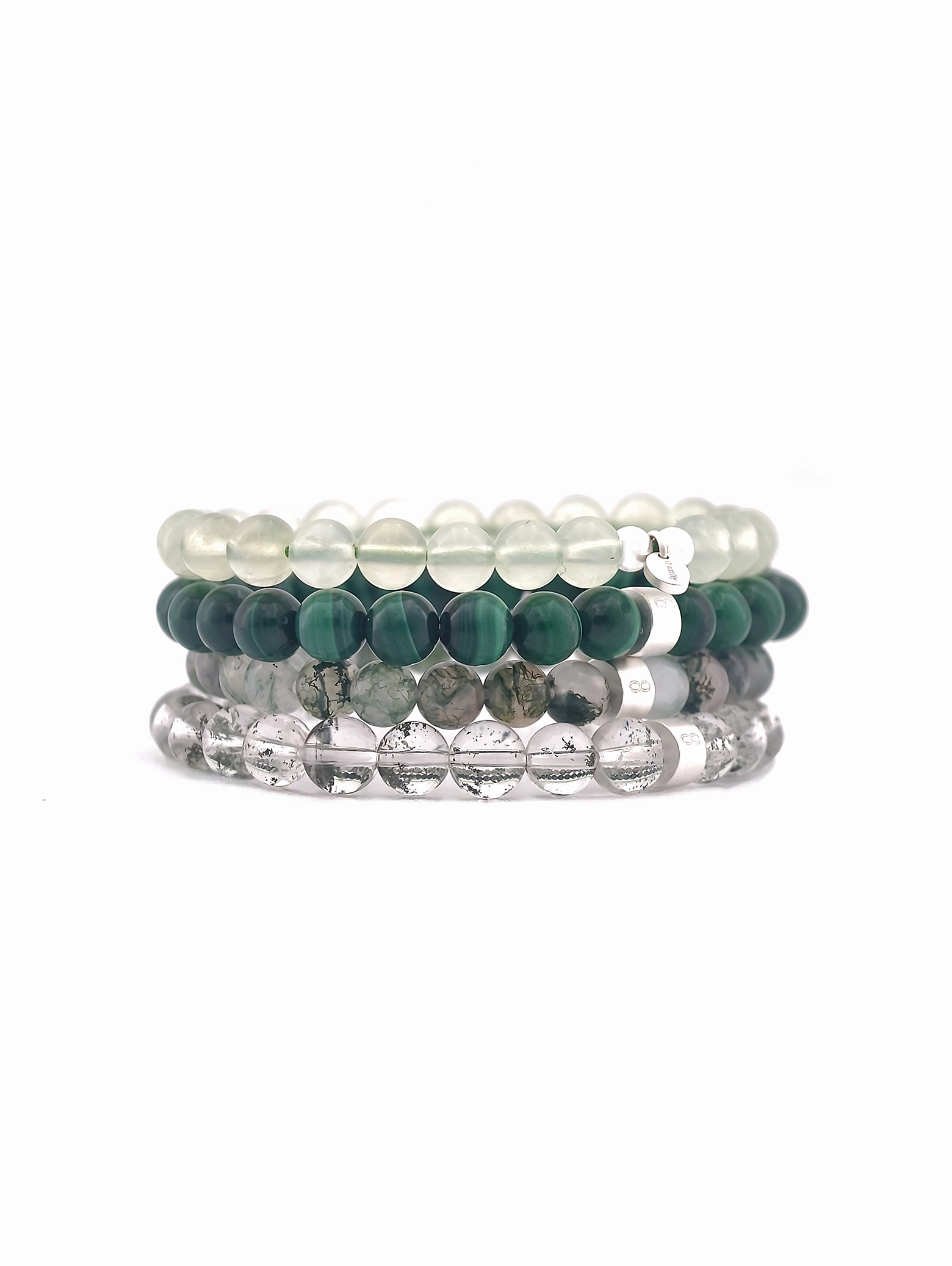 Balance & Wohlstand Edelstein Armband-Set mit 925 Silber