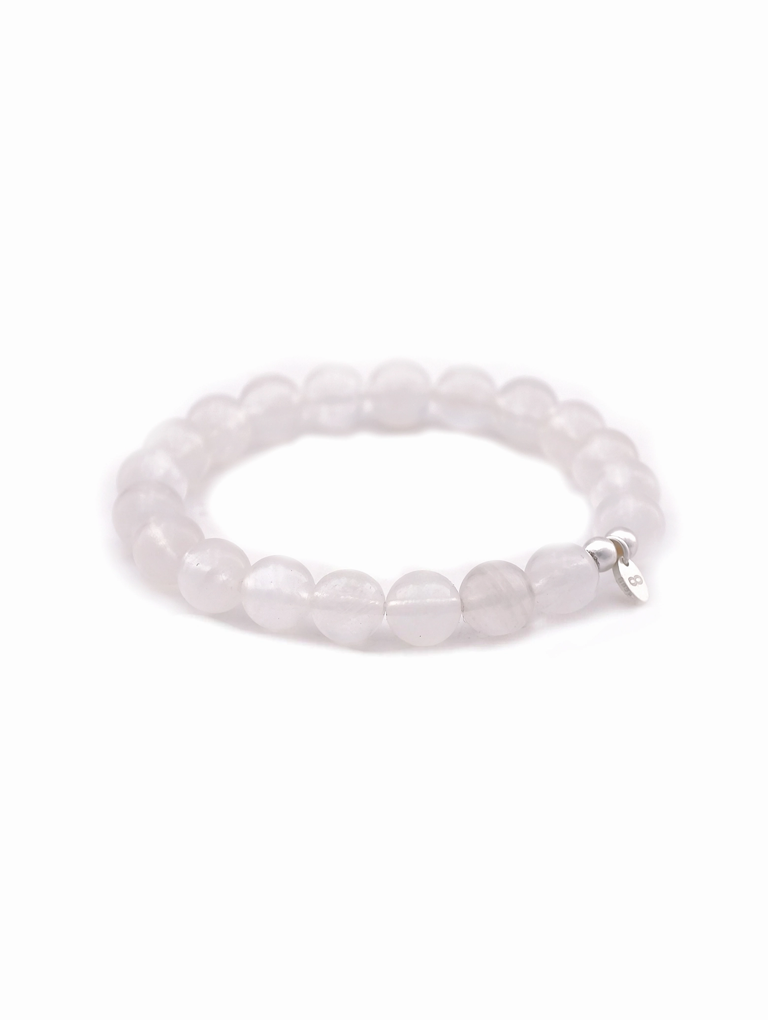 Regenbogen-Mondstein mit Blauschimmer 925er Sterlingsilber Armband