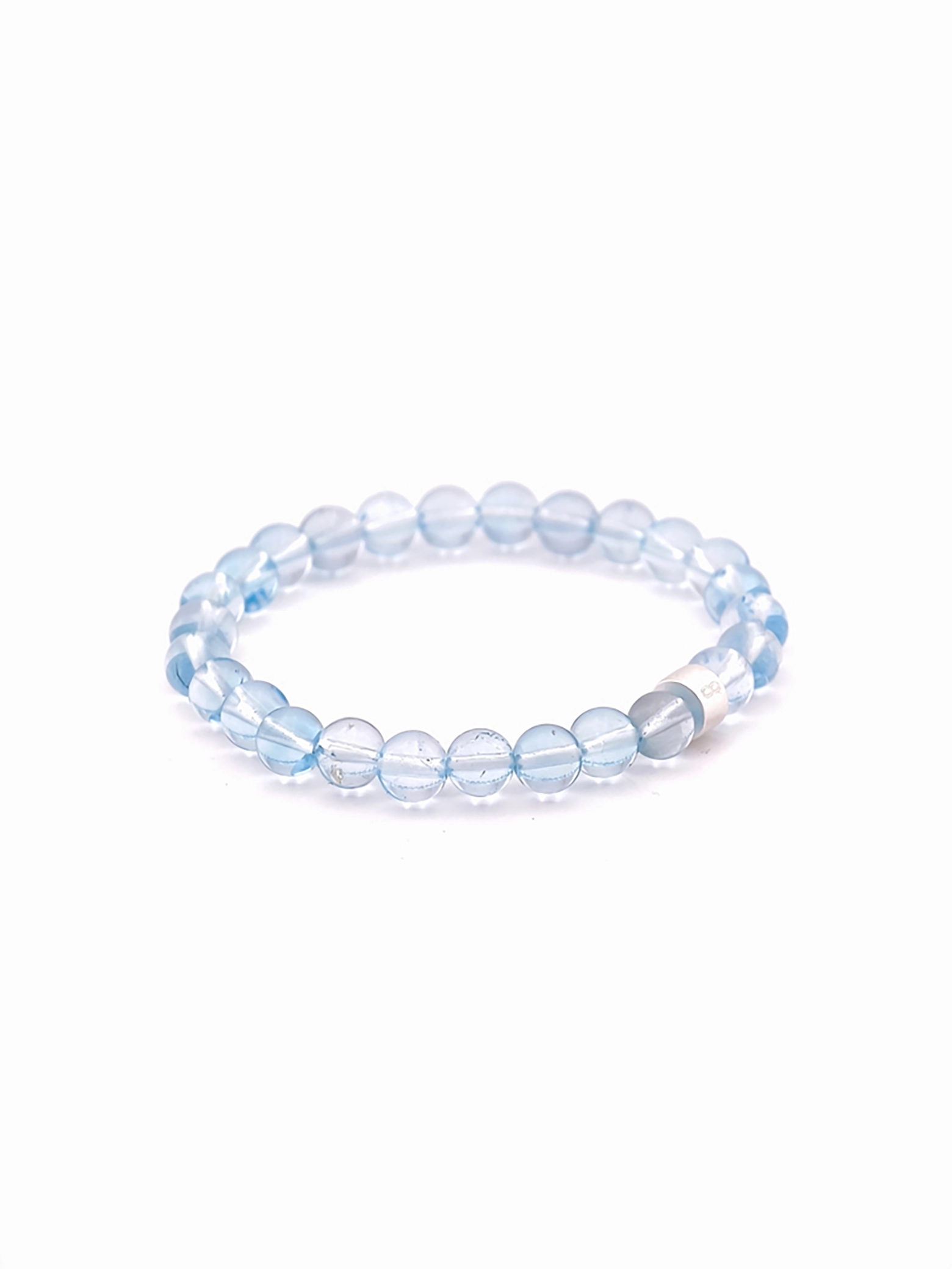 Blue Topaz Energy Bracelet with 925 Silver Tubes