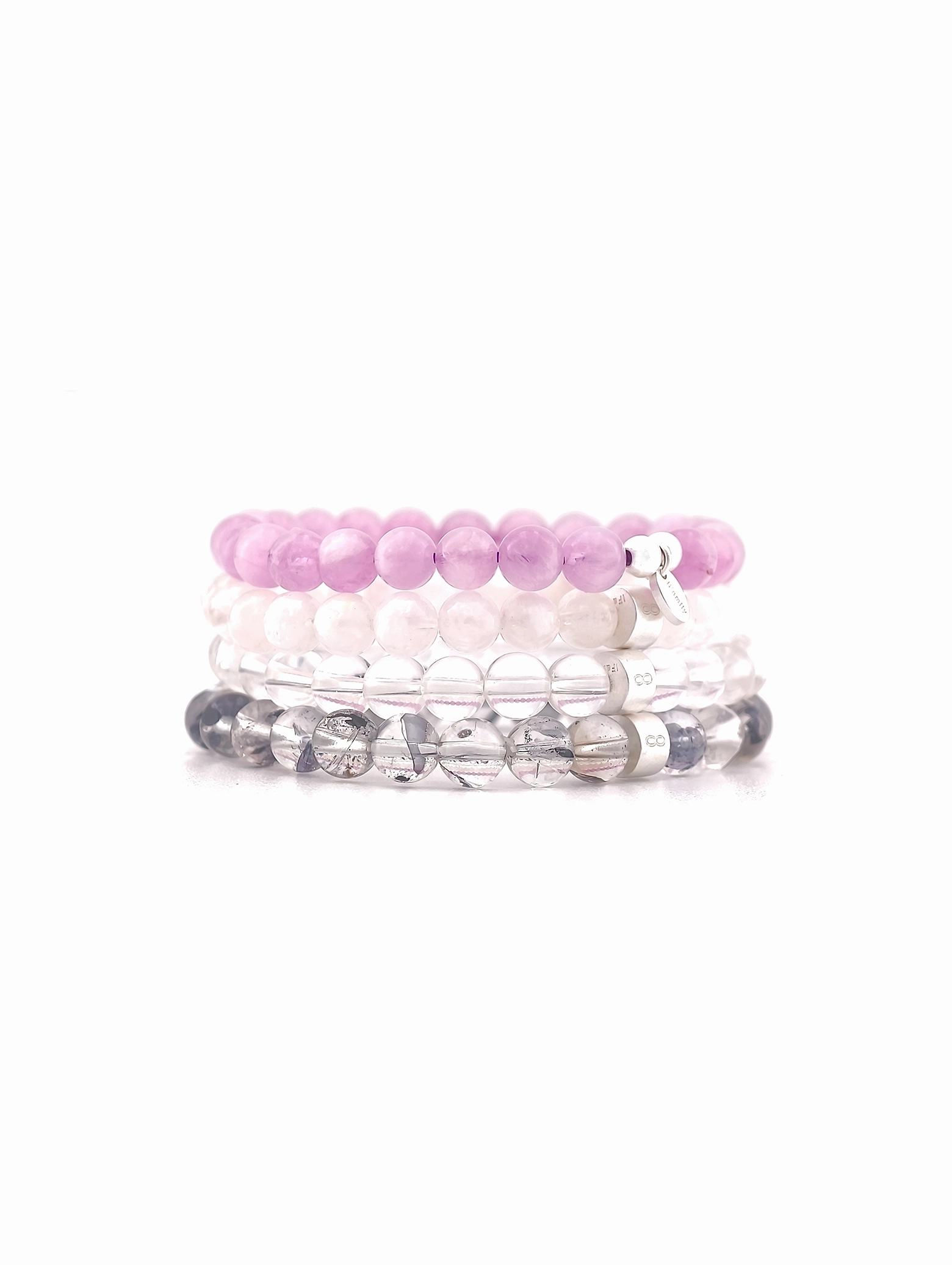 Conscious Awakening Gemstone & 925 Silver Bracelet Stack
