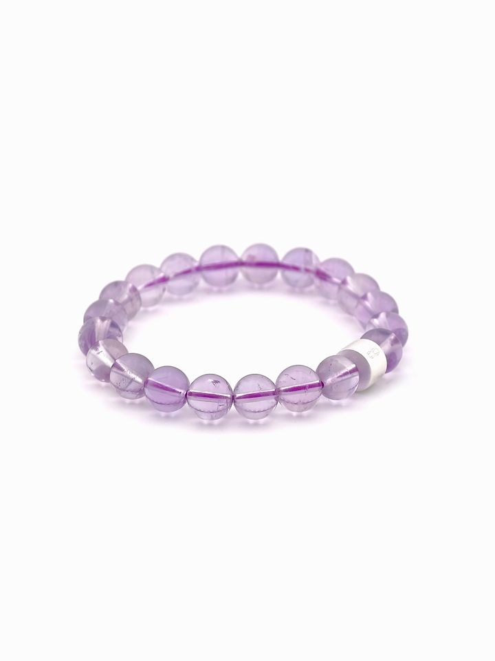 Bolivian Amethyst Energy Bracelet with 925 Silver Tubes