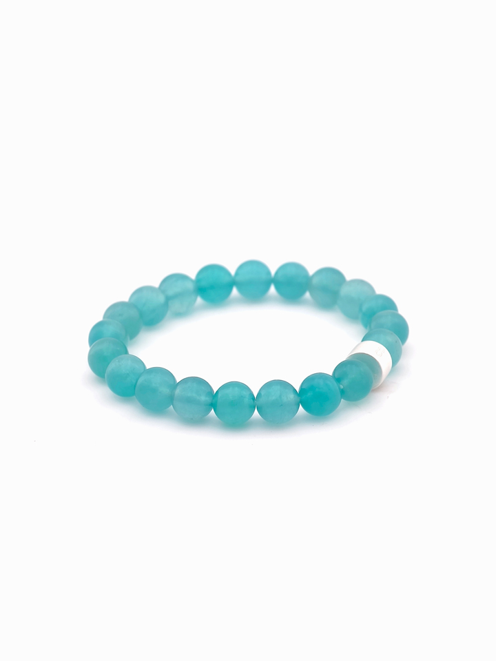 Amazonite Energy Bracelet with 925 Silver Tubes