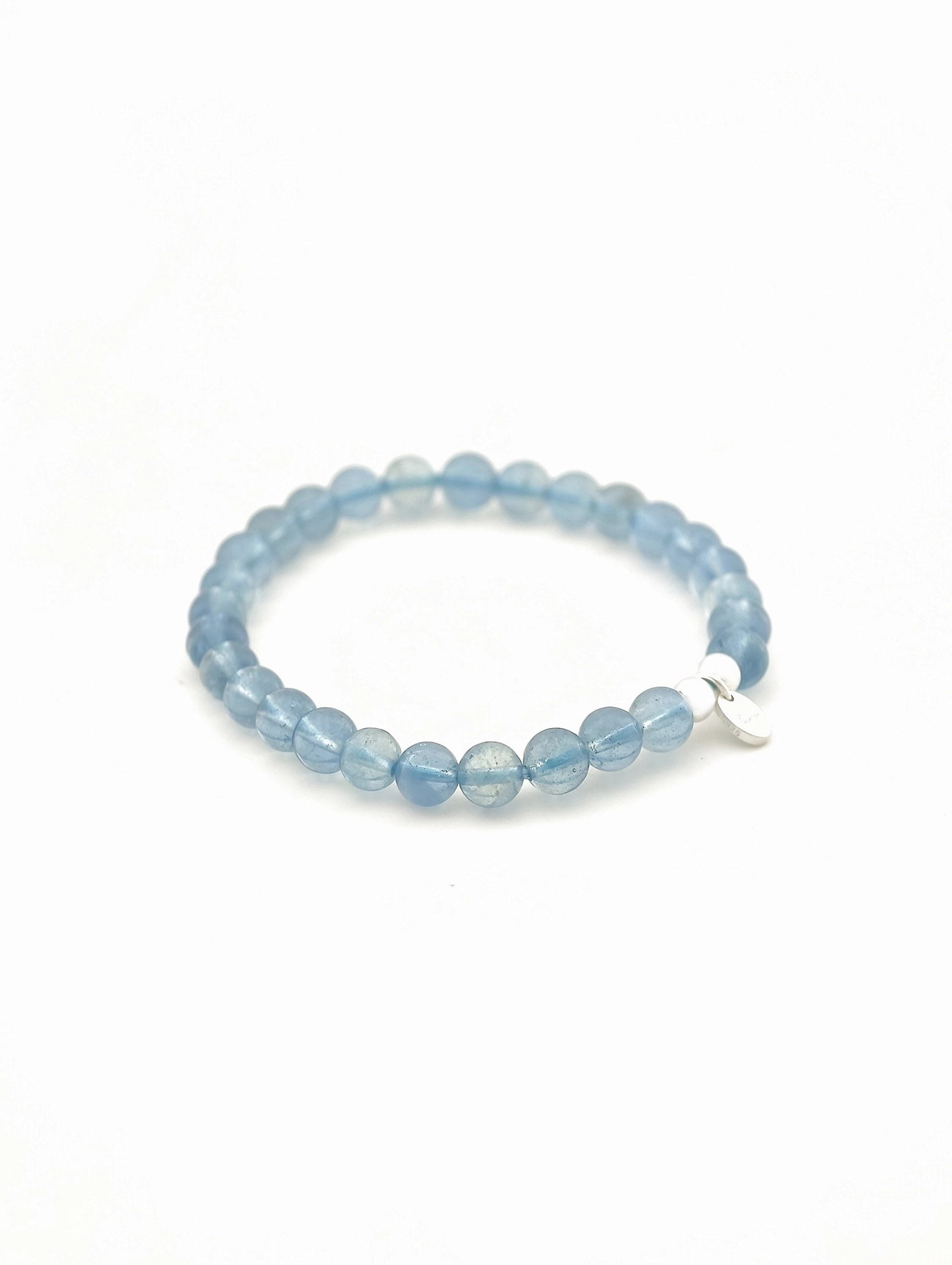 Deep Blue Aquamarine 925 Sterling Silver Energy Bracelet