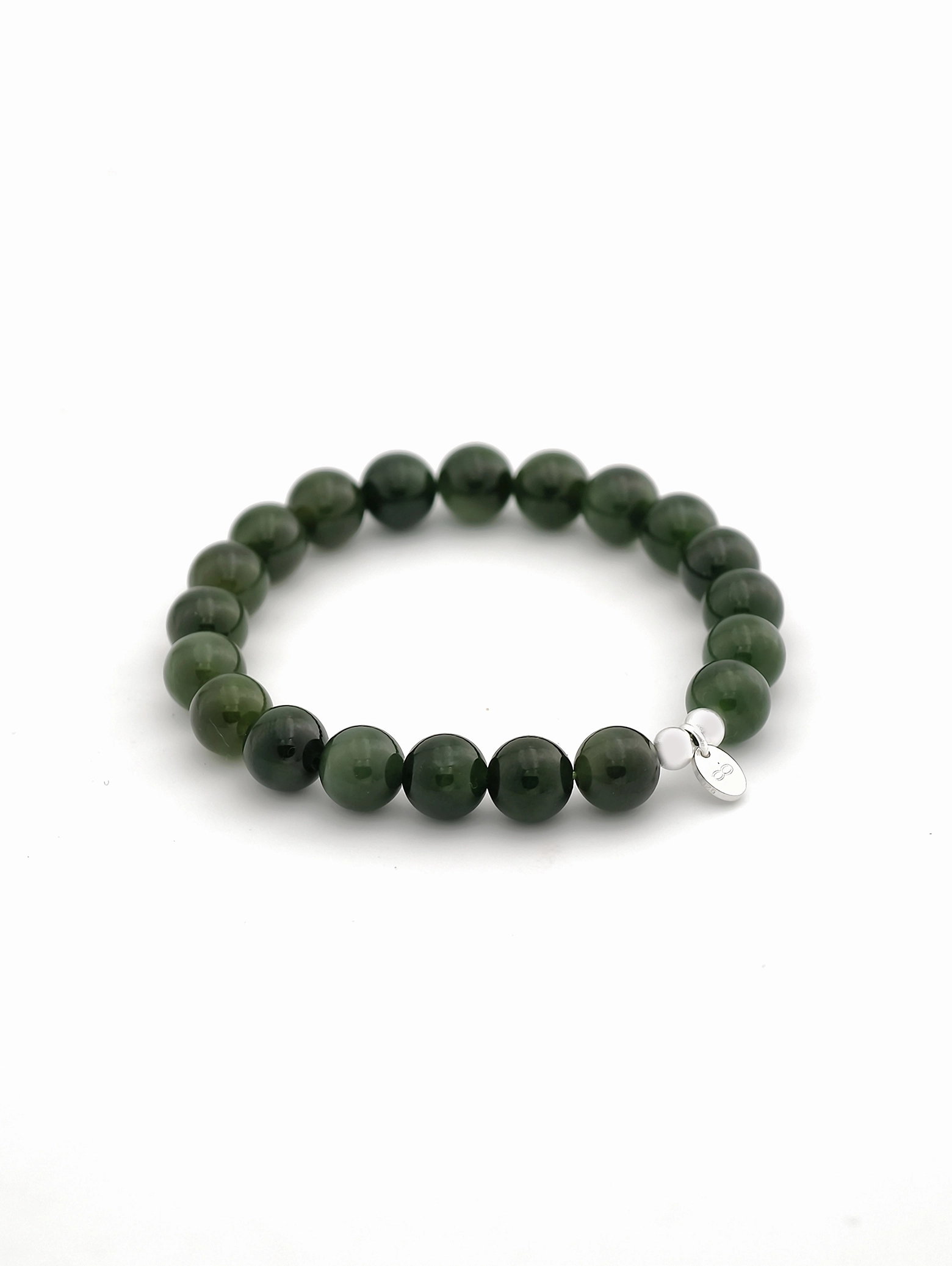 Silk Road Green Jade 925 Sterling Silver Bracelet