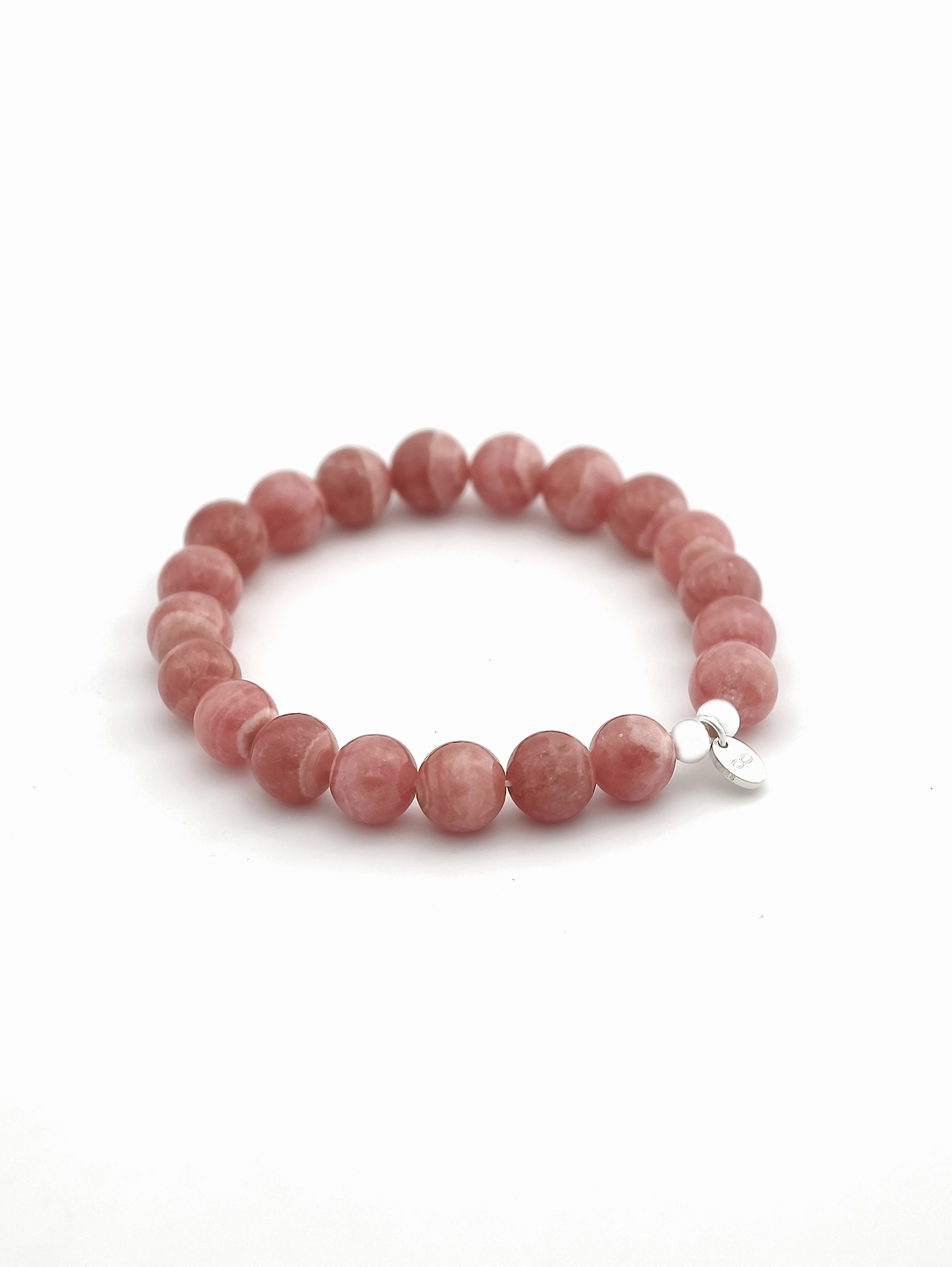 Banded Rhodochrosite 925 Sterling Silver Energy Bracelet