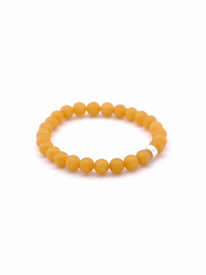 Butterscotch Baltic Amber Energy Bracelet with 925 Silver Tubes