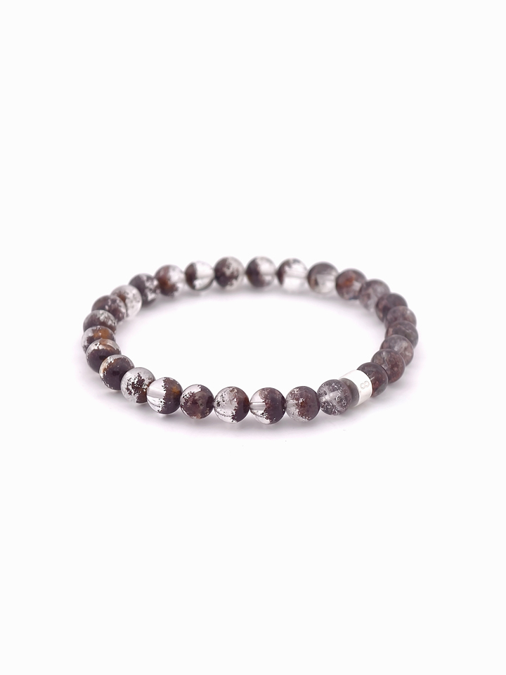 Red Phantom Quartz Energy Bracelet with 925 Silver Tubes