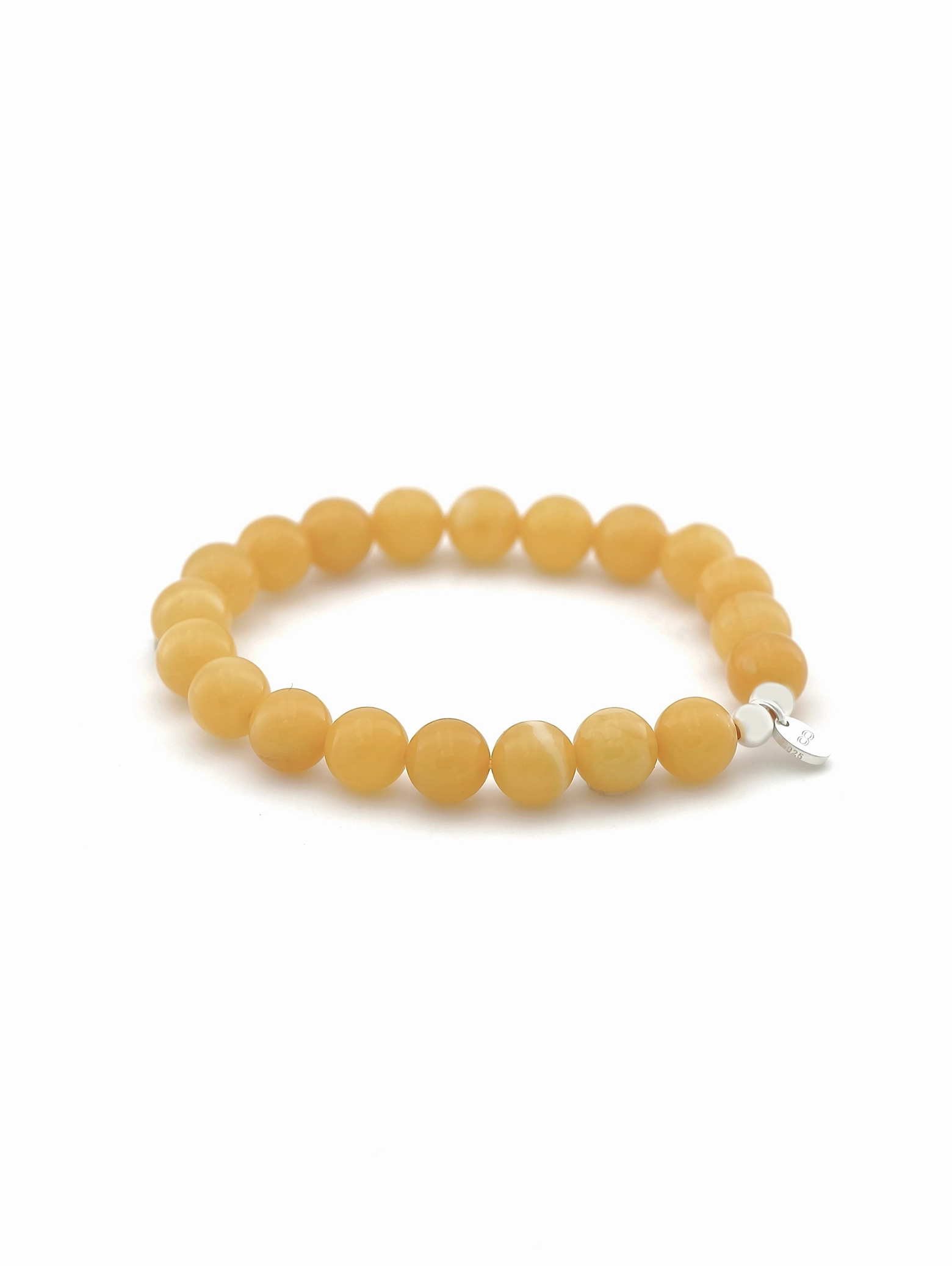 Marbled Butterscotch Amber 925 Sterling Silver Energy Bracelet