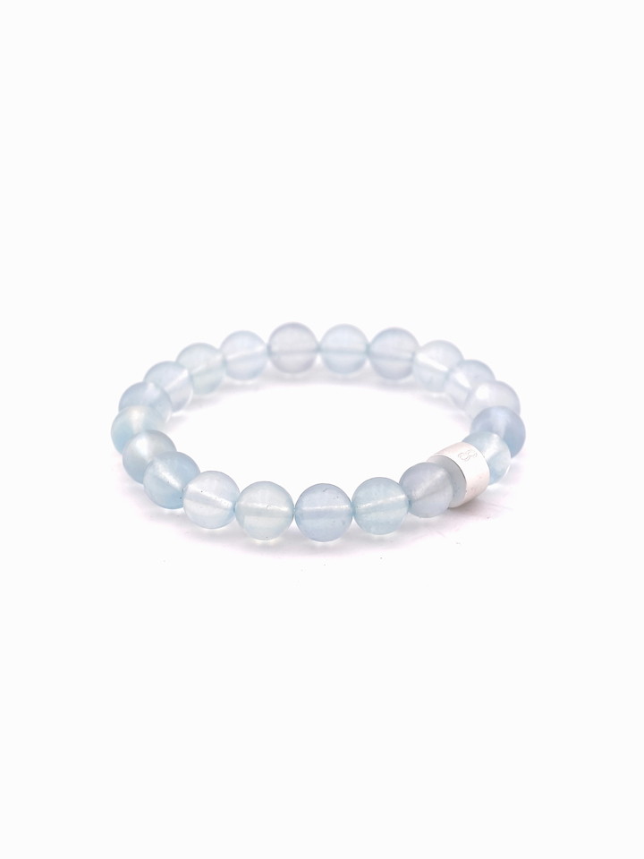 Aquamarine Energy Bracelet with 925 Silver Tubes