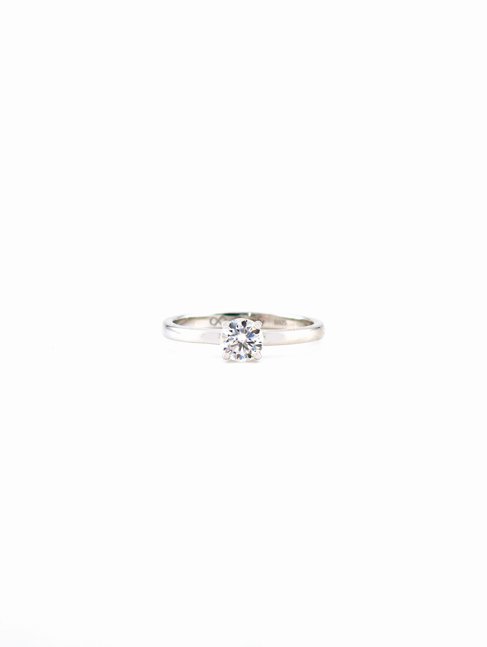 Moissanite 5mm Round Solitaire 4-Prong Ring S925
