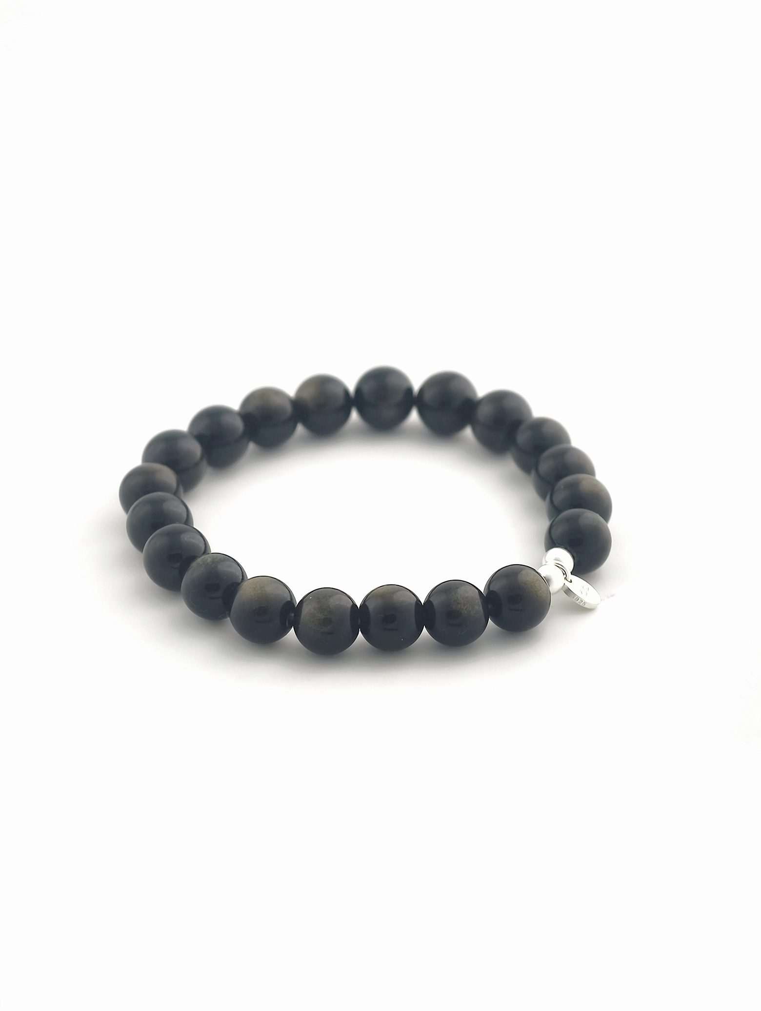 Gold Sheen Obsidian 925 Sterling Silver Energy Bracelet
