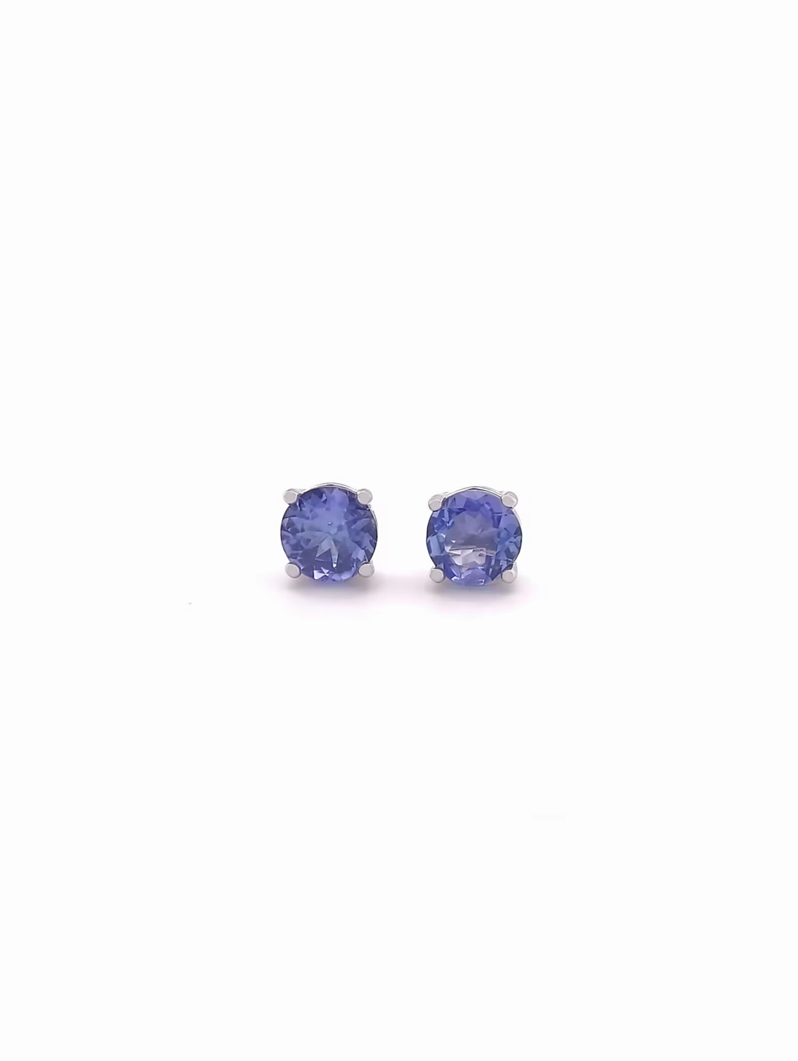 Natural Tanzanite 4-Prong Solitaire S925 Stud Earrings
