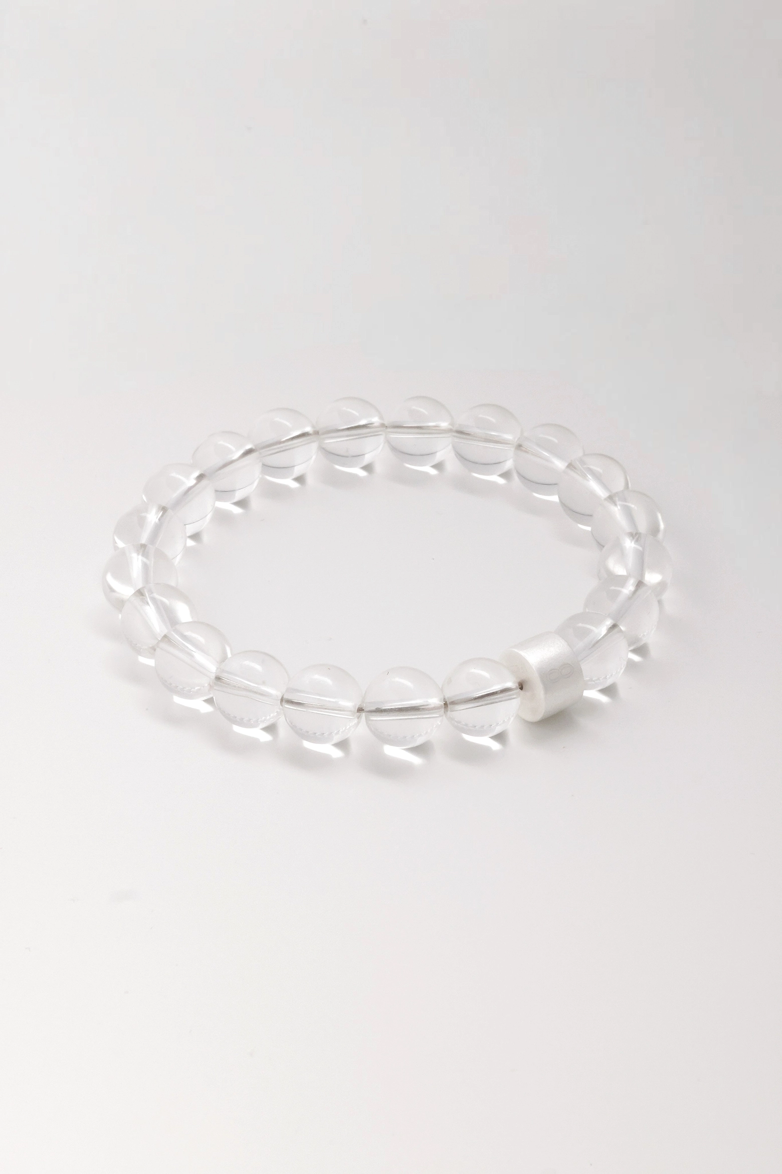 Clear Quartz Energy Bracelet with 925 Silver Tubes