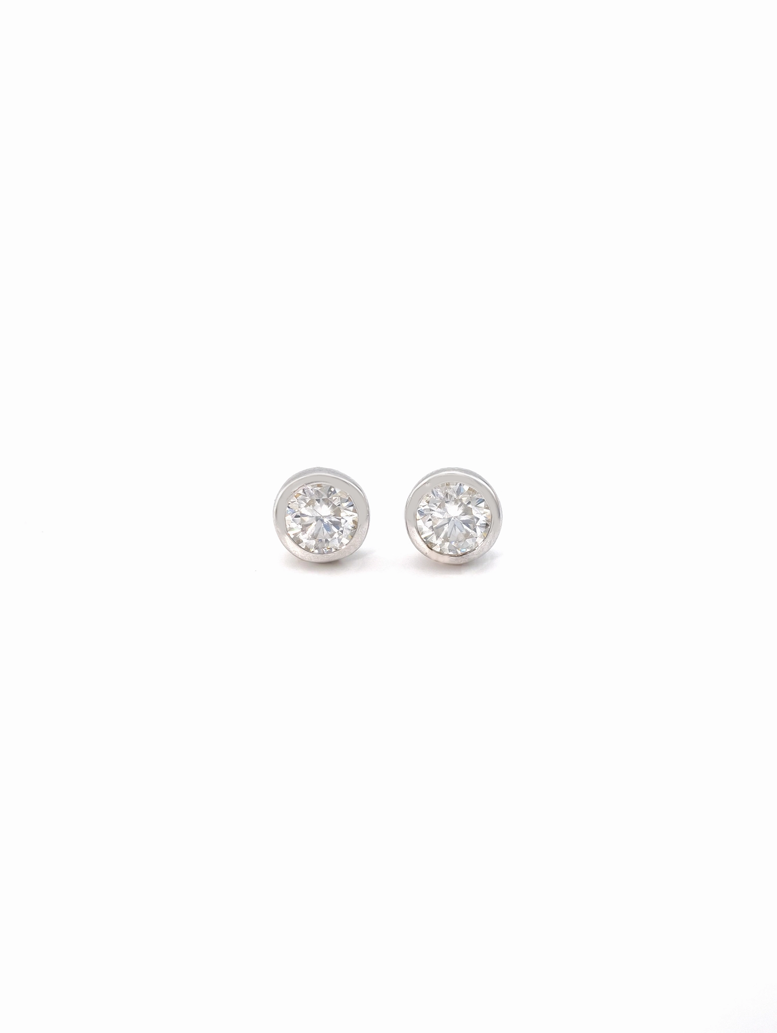 Moissanite Bezel Set Solitaire S925 Stud Earrings