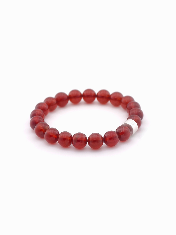 Spessartine Garnet Energy Bracelet with 925 Silver Tubes