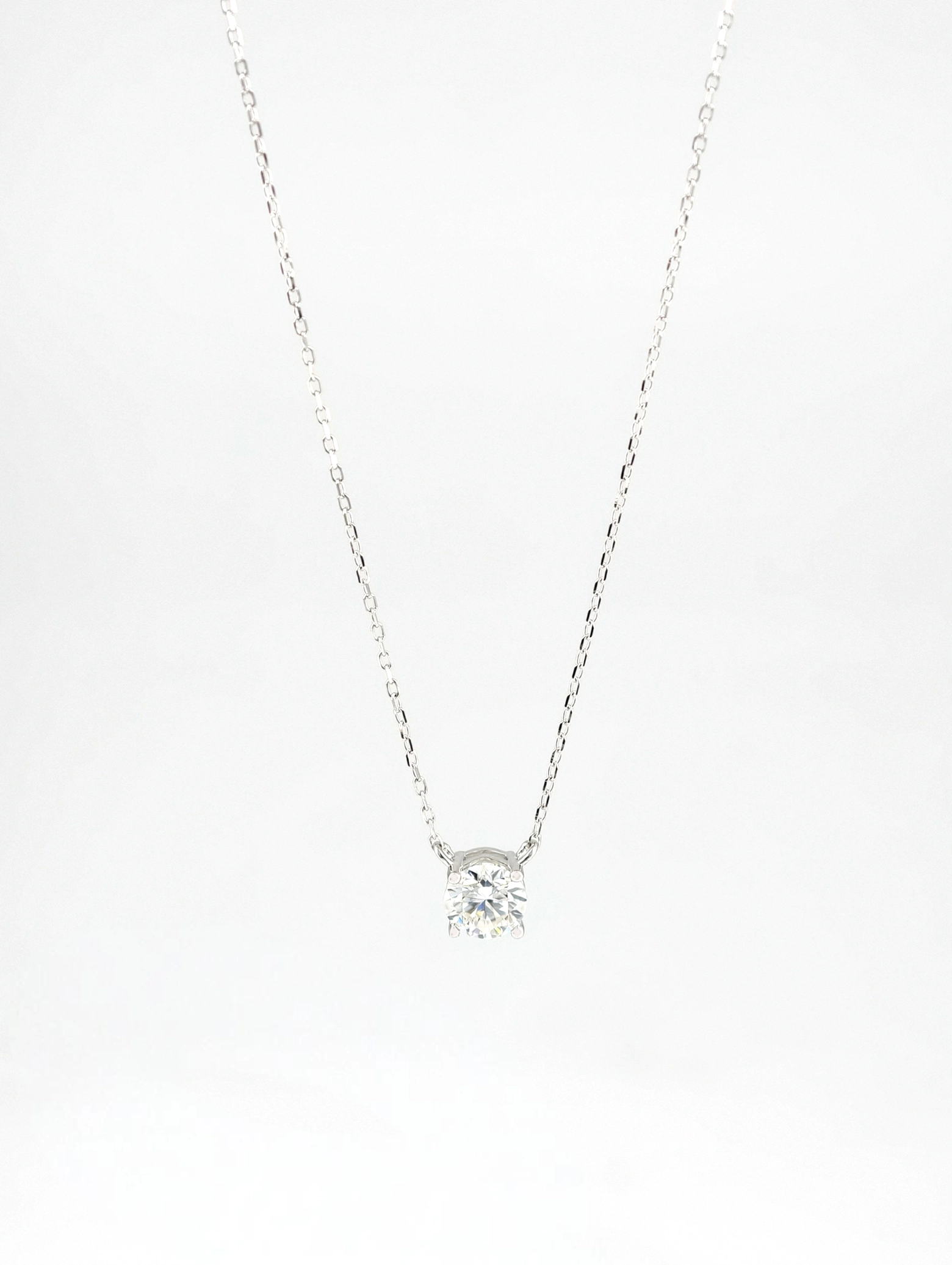 Moissanite 4-Prong Solitaire Pendant Necklace S925