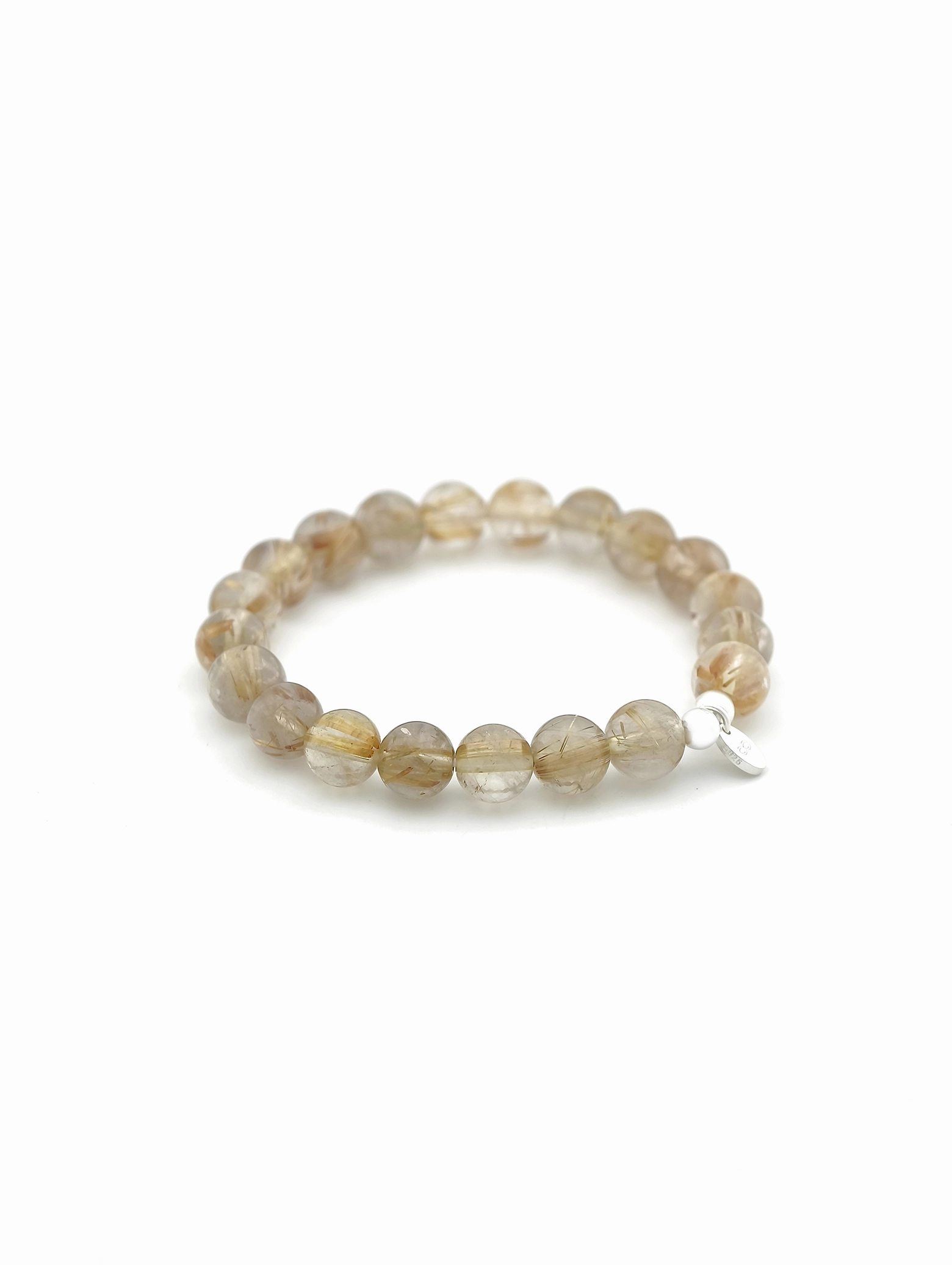 Premium Golden Rutilated Quartz 925 Sterling Silver Energy Bracelet