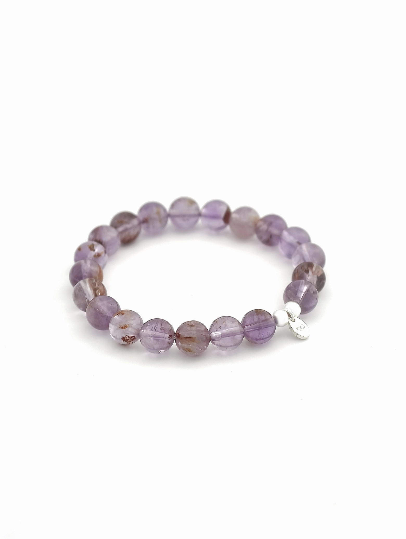Purple Phantom Quartz 925 Sterling Silver Energy Bracelet