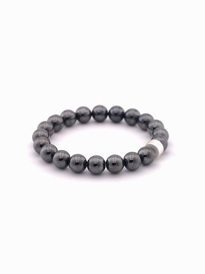 Hematite Energy Bracelet with 925 Silver Tubes