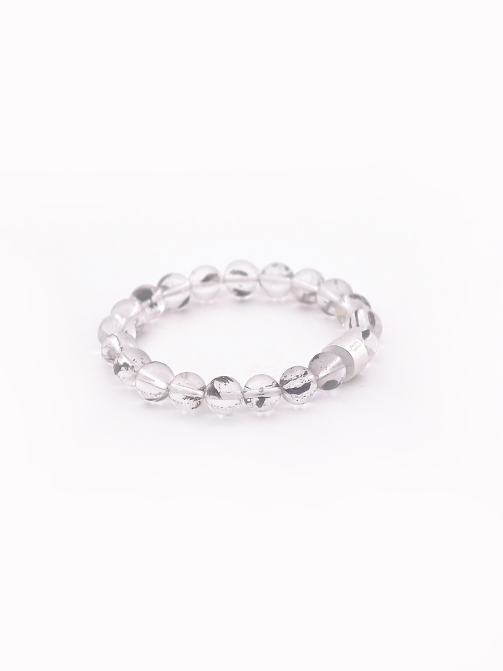 Herkimer Diamond Energy Bracelet with 925 Silver Tubes